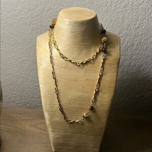 Elegant Gold and Brown Necklace